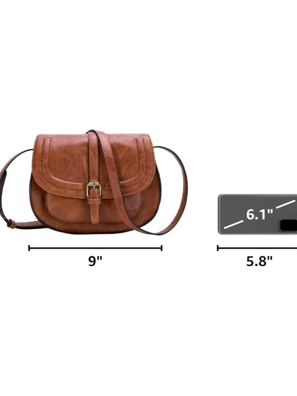 Crossbody Bags for Women,Small Saddle Purse and Boho Cross Body Handbags,Vegan L - Picture 3 of 10